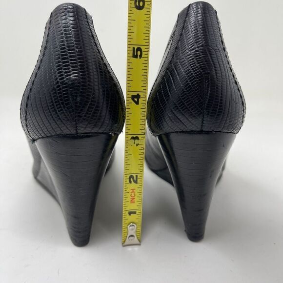 Nine West Women's Orsello Wedge Slip On Shoes Buckle Cap Toe Black Size 7M - Picture 6 of 10